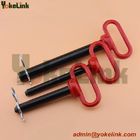 Quality Double hitch pins with the red plastisol-coated head for tractor