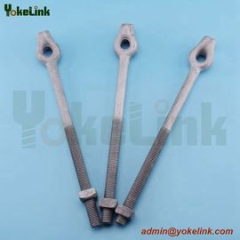 High Strength Galvanized Thimble Eye Bolt 5/8'*10' with Flat Square Nut/Angle Thimble Eye Bolts for Electric Power