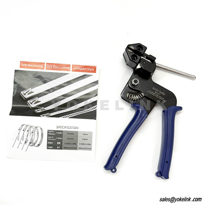 100pcs 11.8 Inch Stainless Steel Cable Tie Tool Zip Gun Metal Zip Tensioner with Built-in Cutter Release Tool Cable Tie Gun