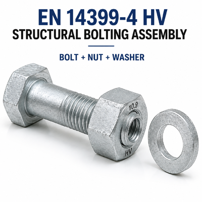 Black Oxide EN 14399-4 HV Bolts Nuts Steel Construction Bolts