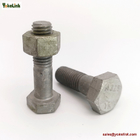 1"-8 ASTM F3125 Grade A325 Hot Dipped Galvanized Steel Structural Bolt w/A563 DH Nut & F436 Washer