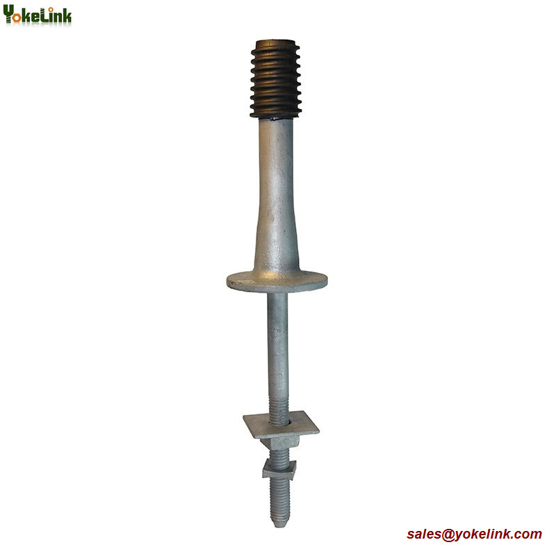 Long Shark / Short Shark Forged steel Crossarm Insulator Pin with Nylon thread For line hardware