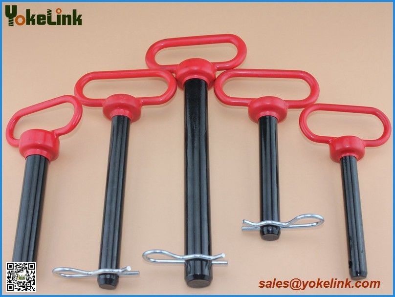Red head hitch pin 7/8" with R Clip black powder coating for three point accessories