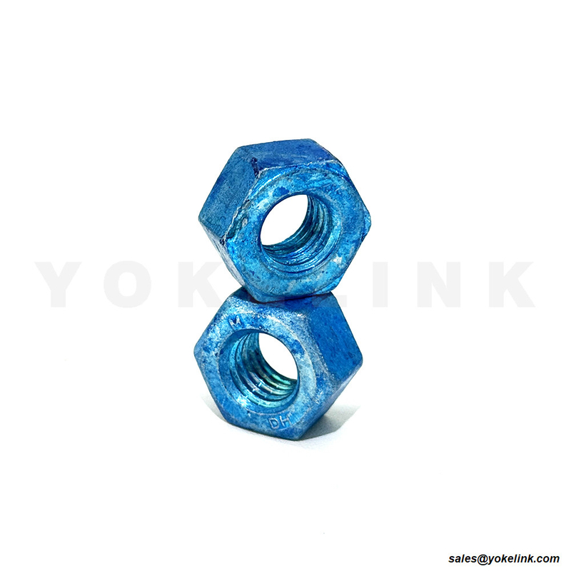 1/4-4'' Carbon Steel ASTM A194 Grade 2H Nuts Blue Waxed For Structural Fasteners