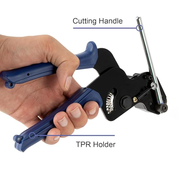 Heavy Steel Metal Zip Tie Cutter Tightener Fastening Cutting up to 12mm Stainless Steel Cable Tie Gun for Outdoor