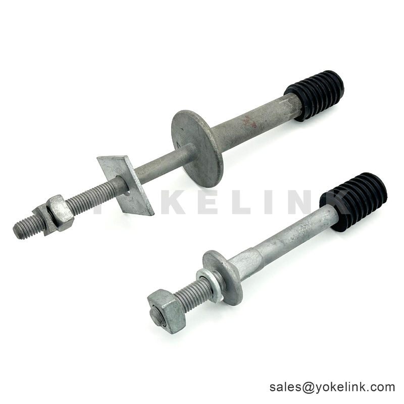 Wide Base Crossarm Pin HDG | Nylon Thread Insulator Stud | ASTM A153 Crossarm Pin